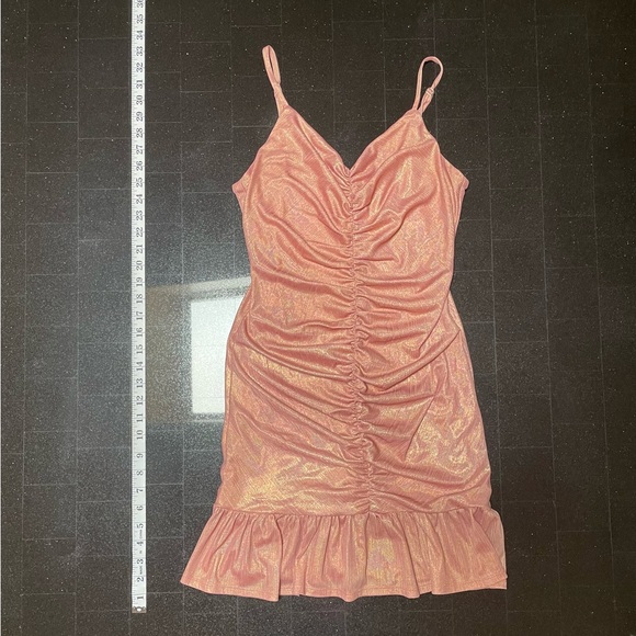 BCX Pink Ruched Ruffled Mini Dress - Picture 3 of 5